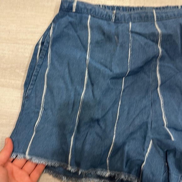 Blue frayed summer shorts - Picture 2 of 5